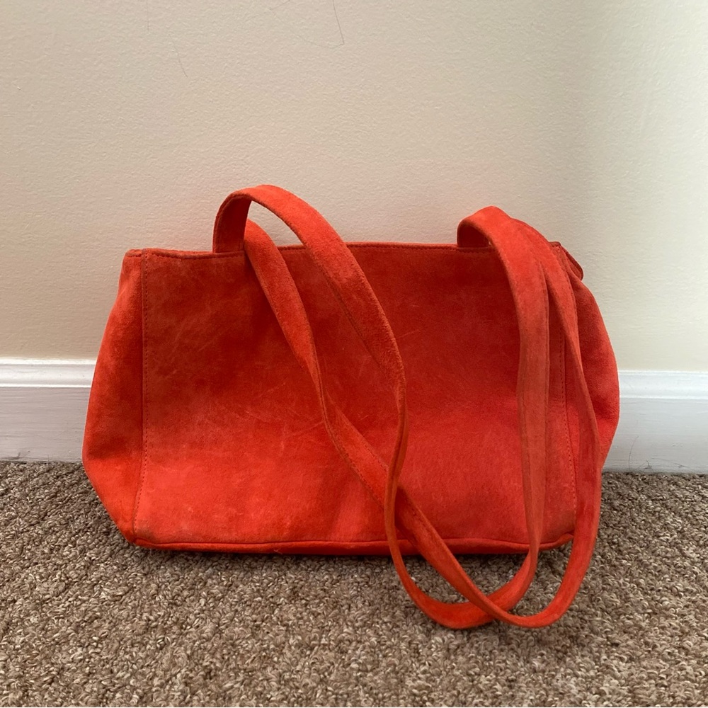 Vintage Leather Suede Red Purse